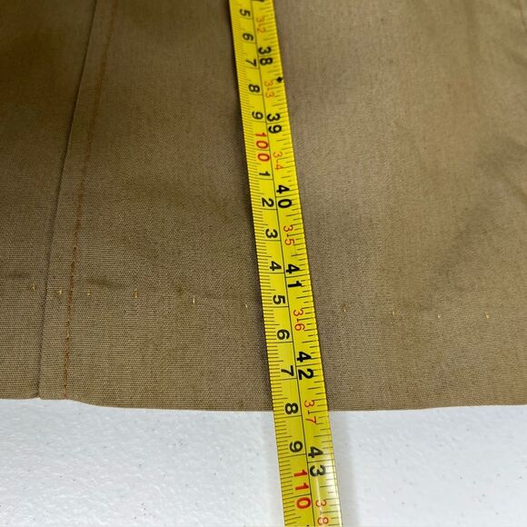 Vintage Tan Trench Coat Lined Button Front Tie Belt Union Label Women Medium - Picture 12 of 14